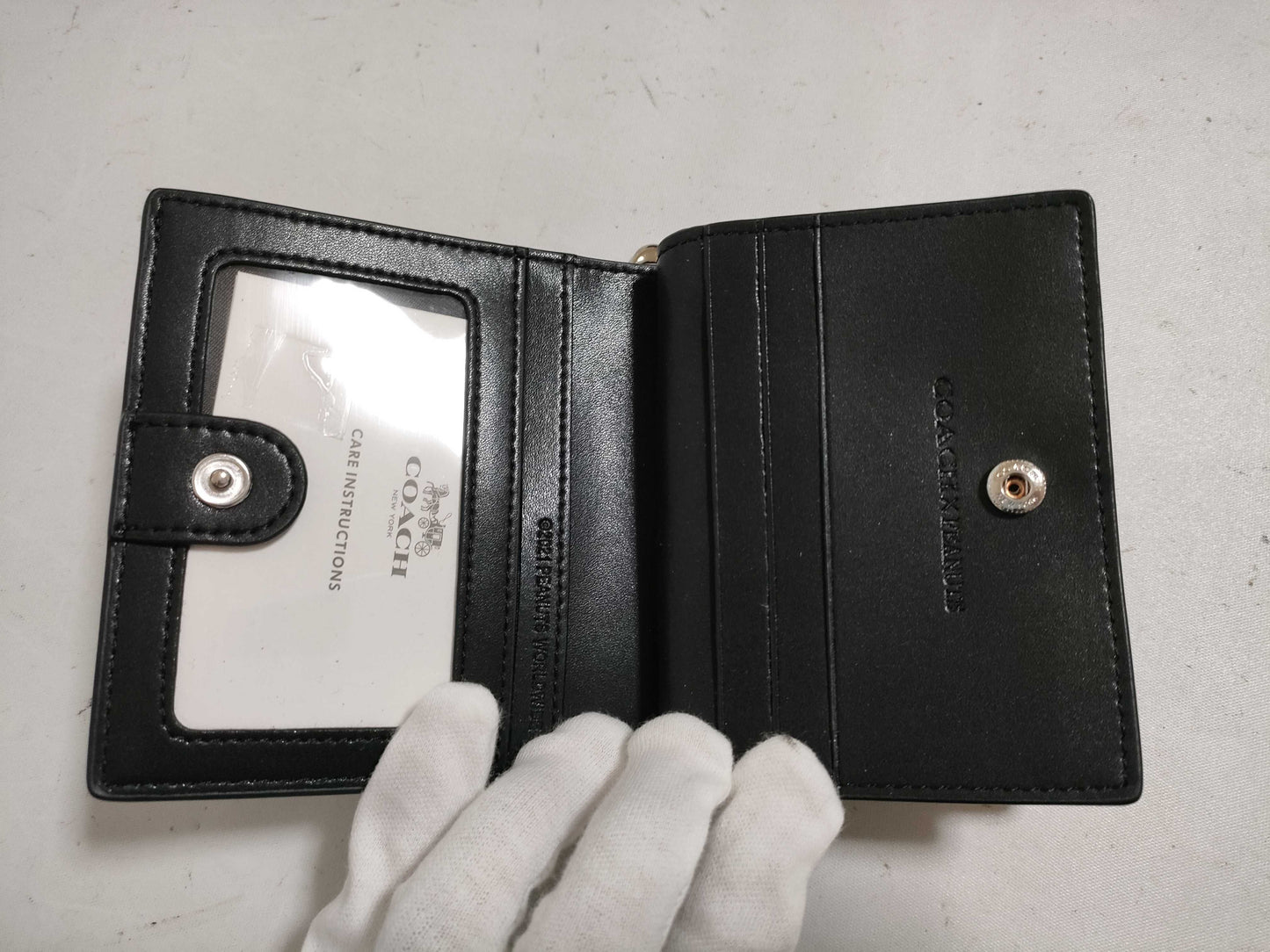 COACH Signature Snoopy Collaboration PVC Bi-fold Wallet C4591 Brown Wallet