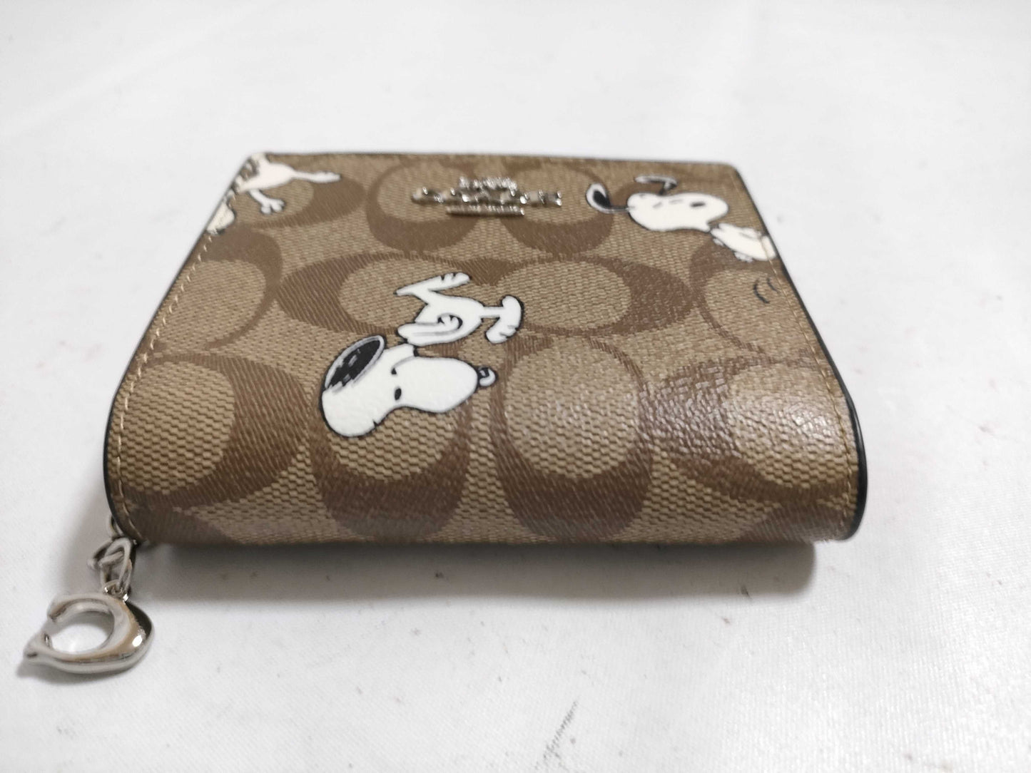 COACH Signature Snoopy Collaboration PVC Bi-fold Wallet C4591 Brown Wallet