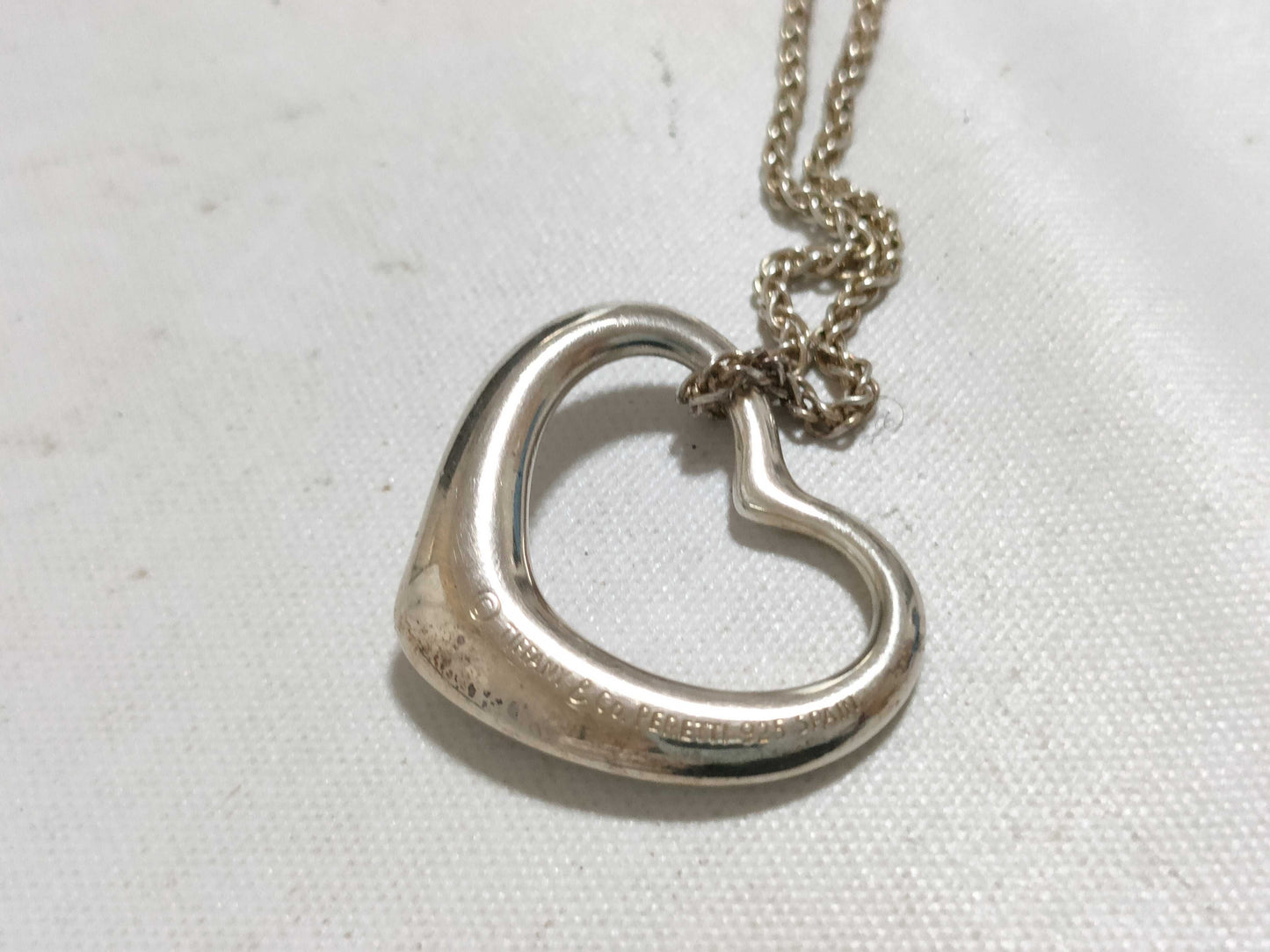 Tiffany & Co. Tiffany Open Heart Necklace SV925 Silver Necklace