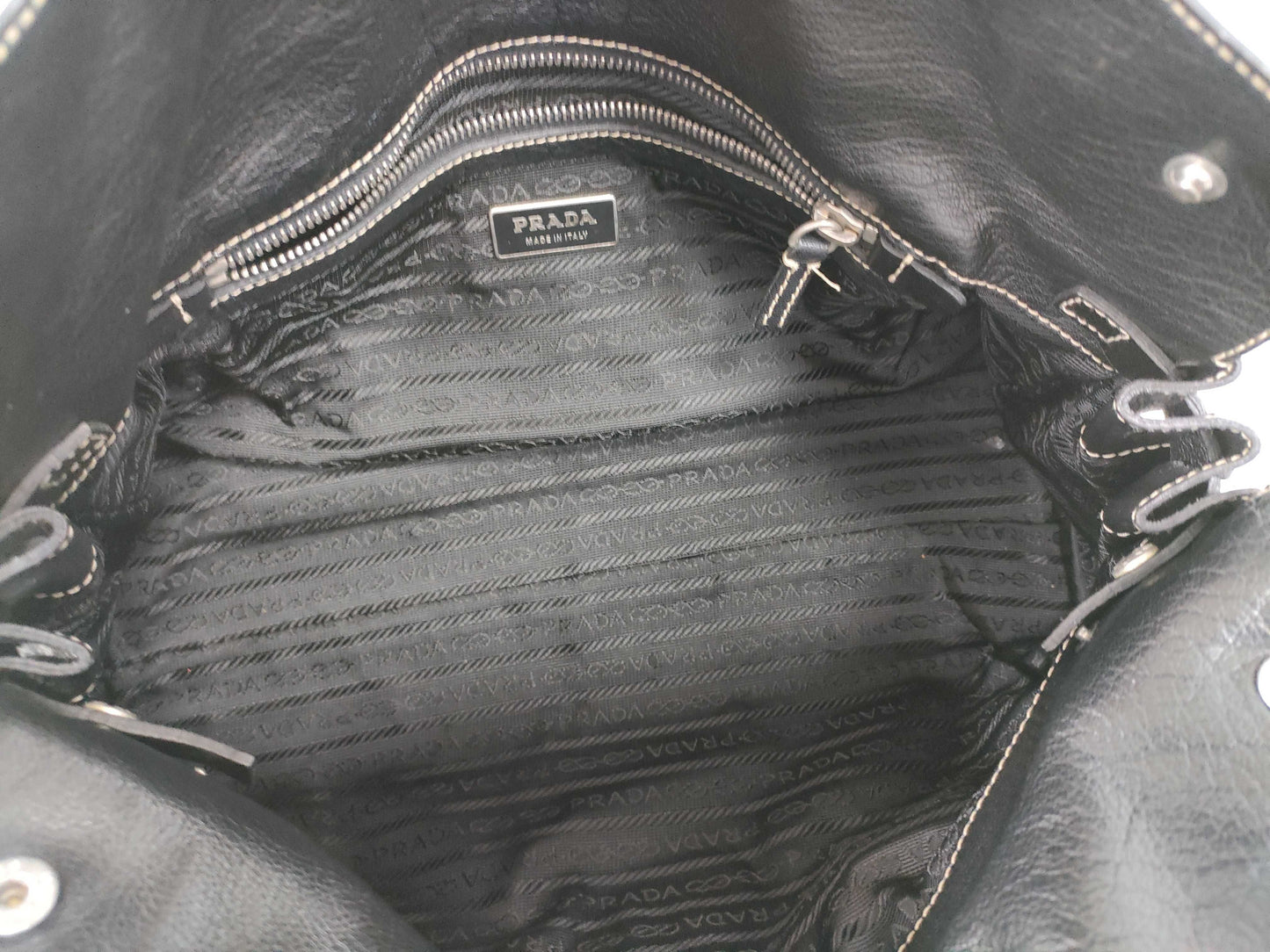 PRADA Prada All Leather Handbag Tote Mini Boston Bag Black