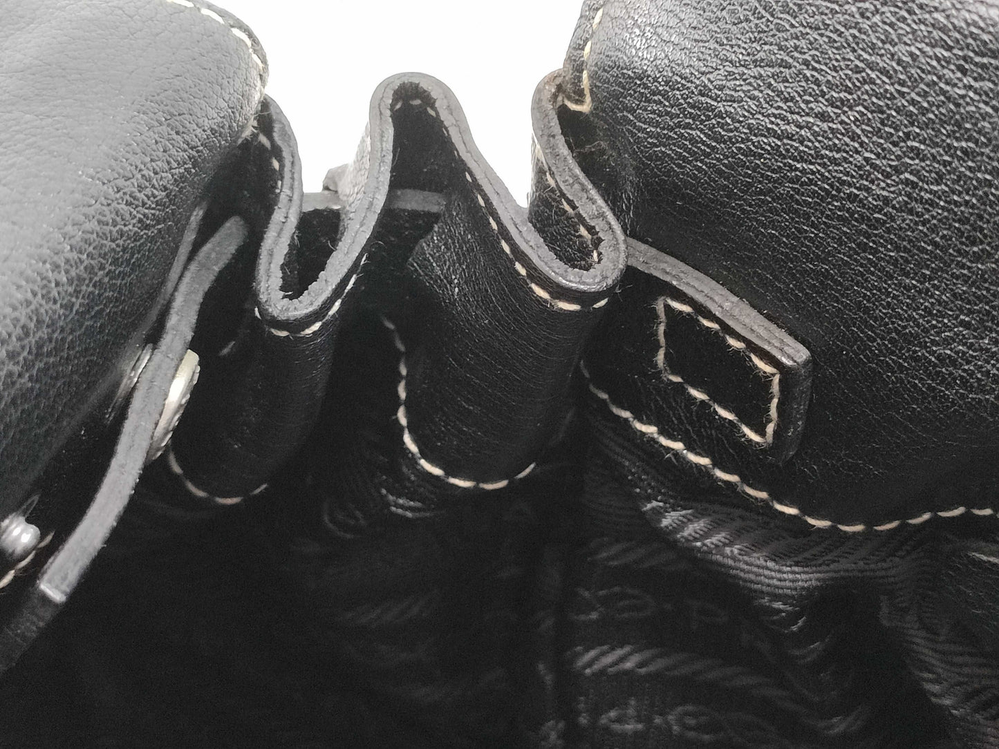 PRADA Prada All Leather Handbag Tote Mini Boston Bag Black