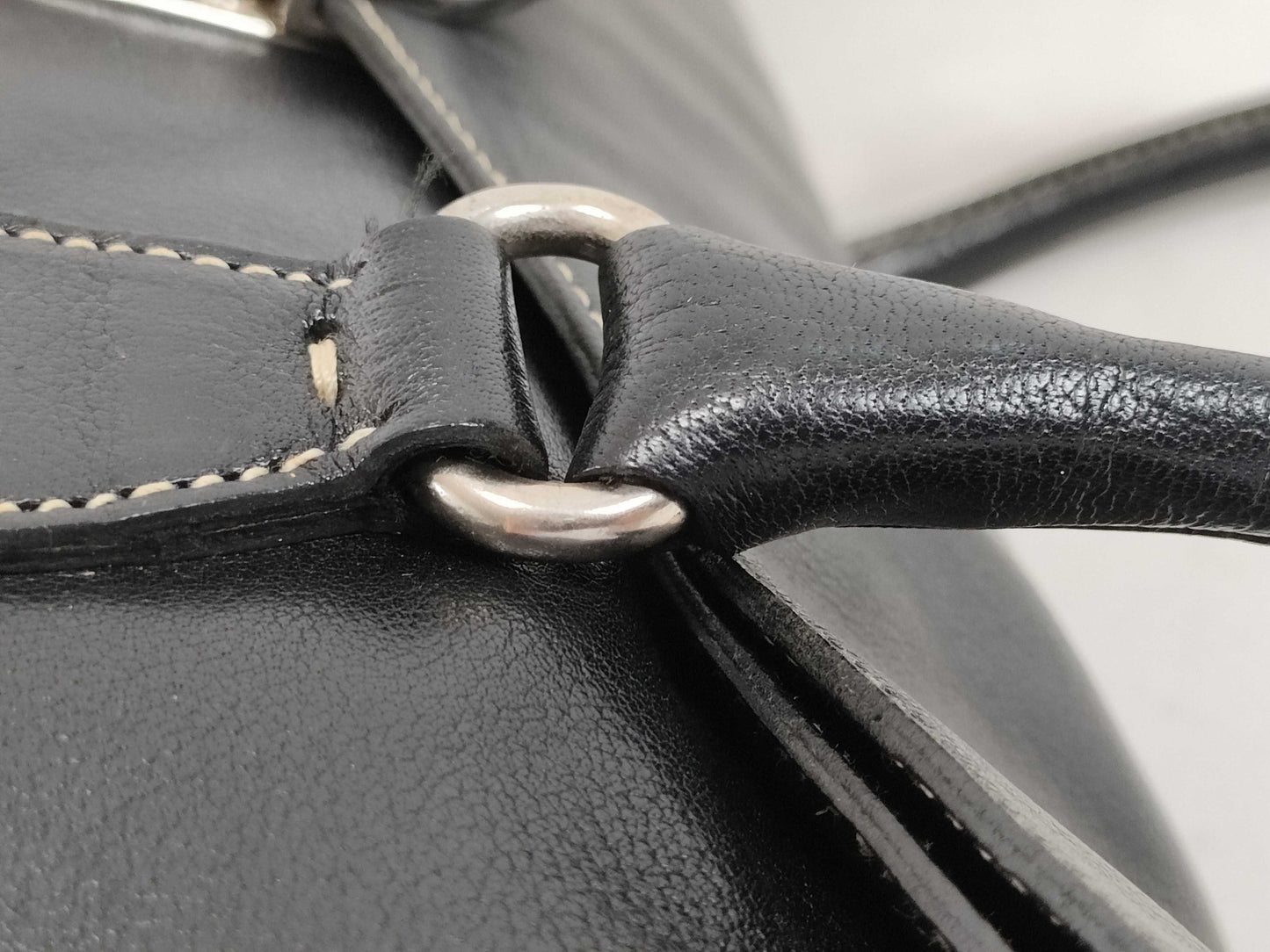 PRADA Prada All Leather Handbag Tote Mini Boston Bag Black