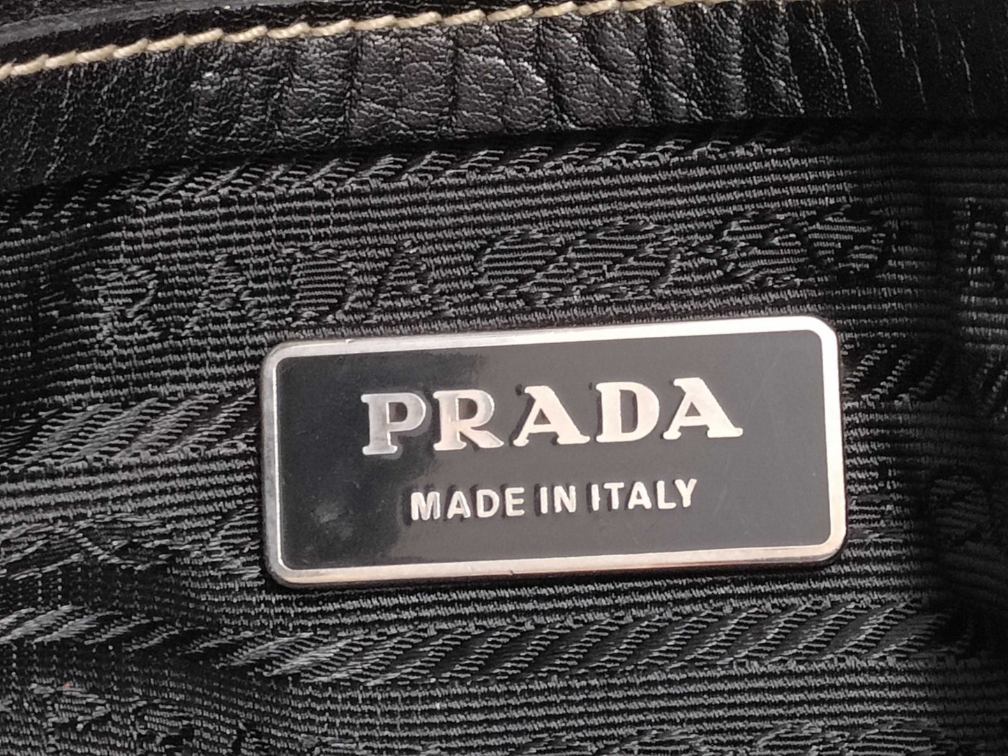 PRADA Prada All Leather Handbag Tote Mini Boston Bag Black