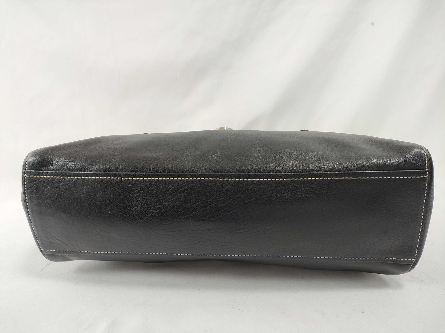 PRADA Prada All Leather Handbag Tote Mini Boston Bag Black