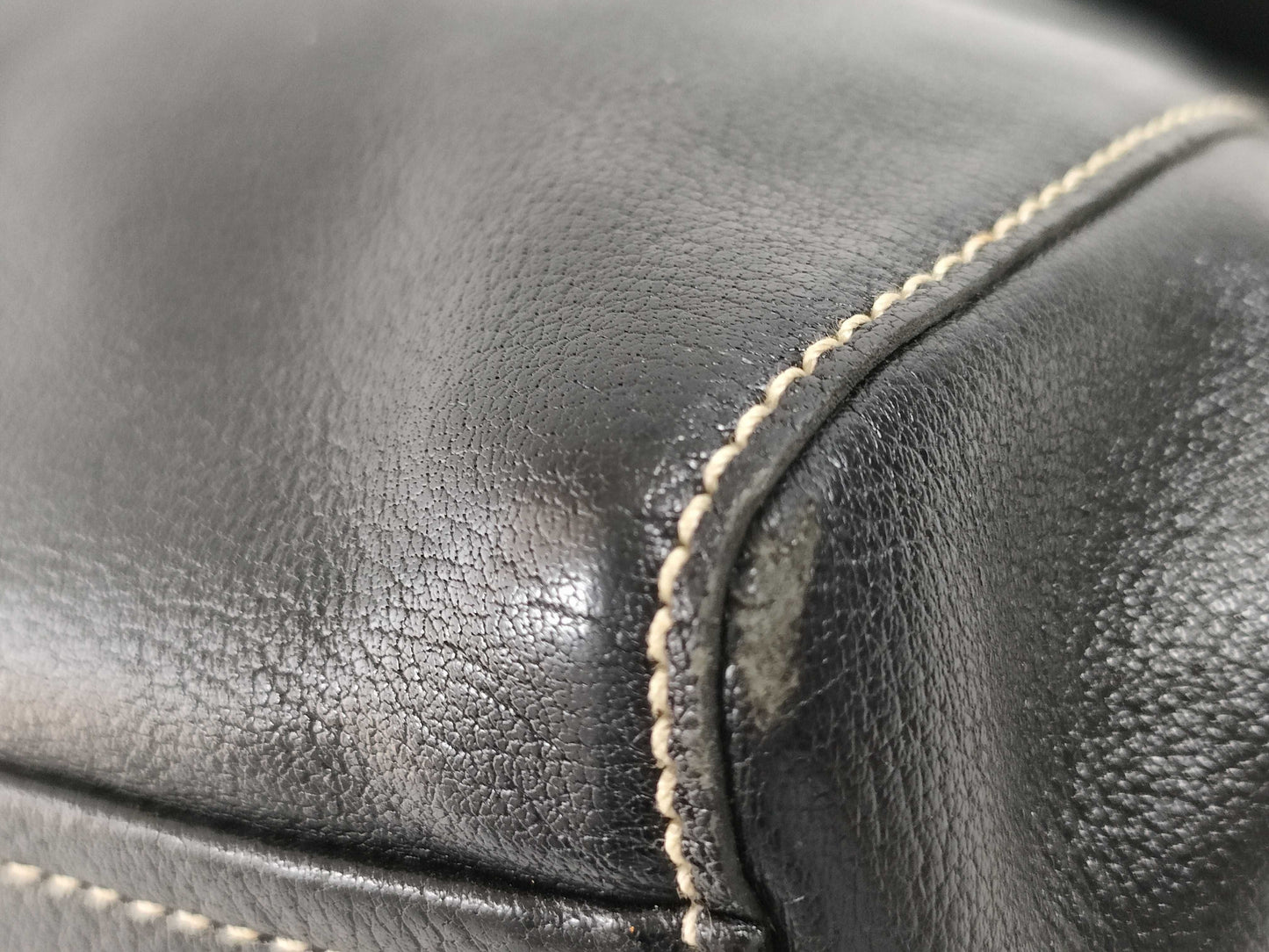 PRADA Prada All Leather Handbag Tote Mini Boston Bag Black