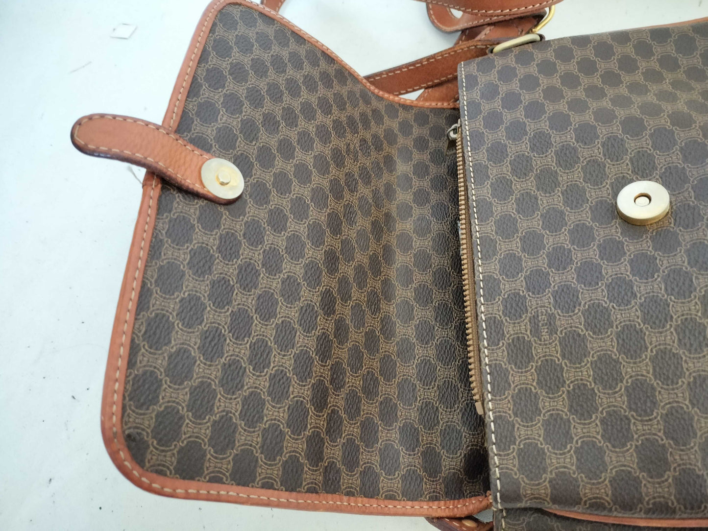 CELINE Macadam PVC Shoulder Bag M10 Brown