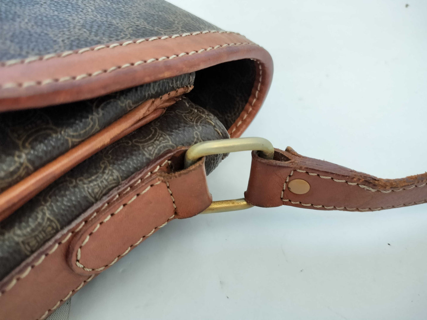 CELINE Macadam PVC Shoulder Bag M10 Brown