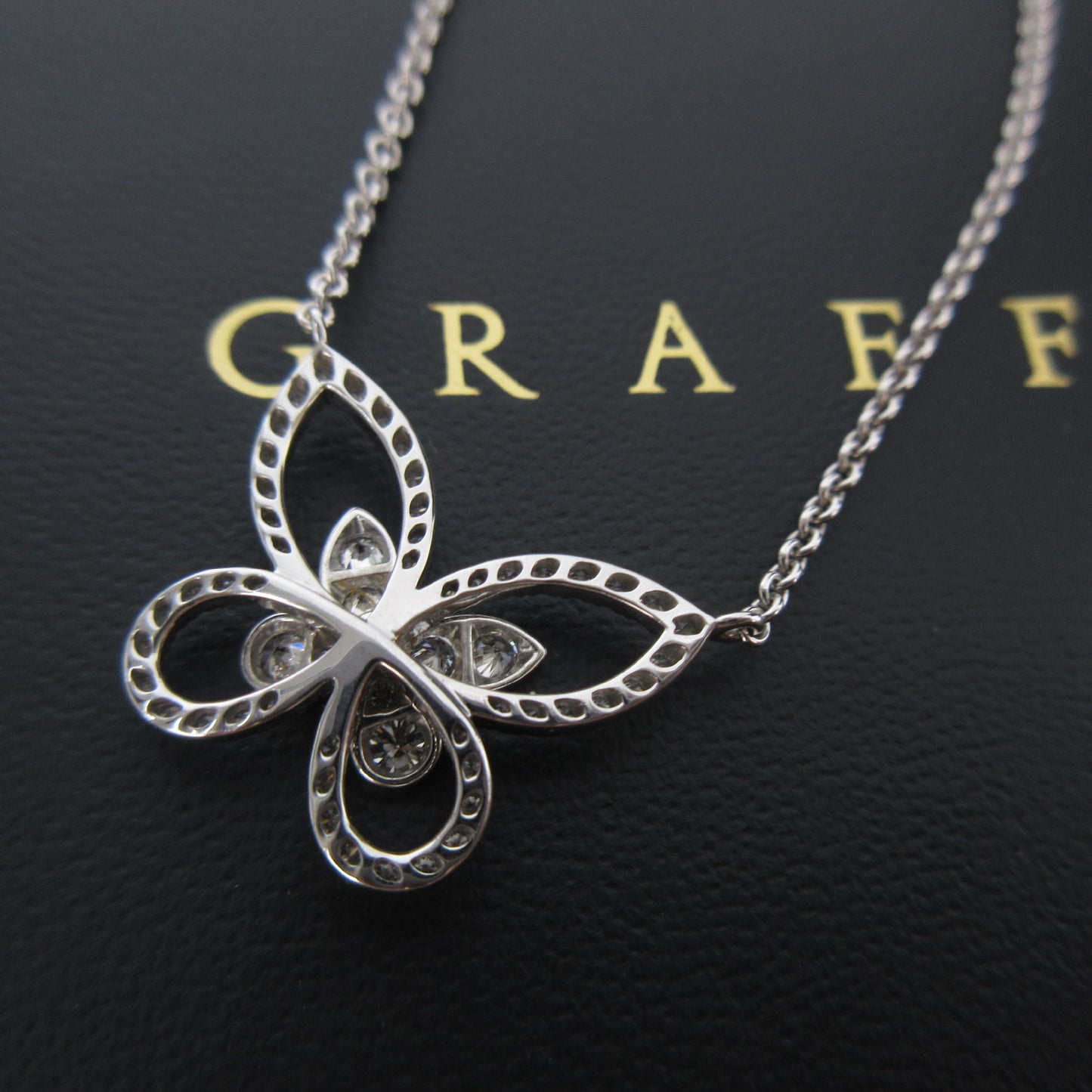 GRAFF Butterfly Large Silhouette Diamond Necklace in WG Au750, 6.7g