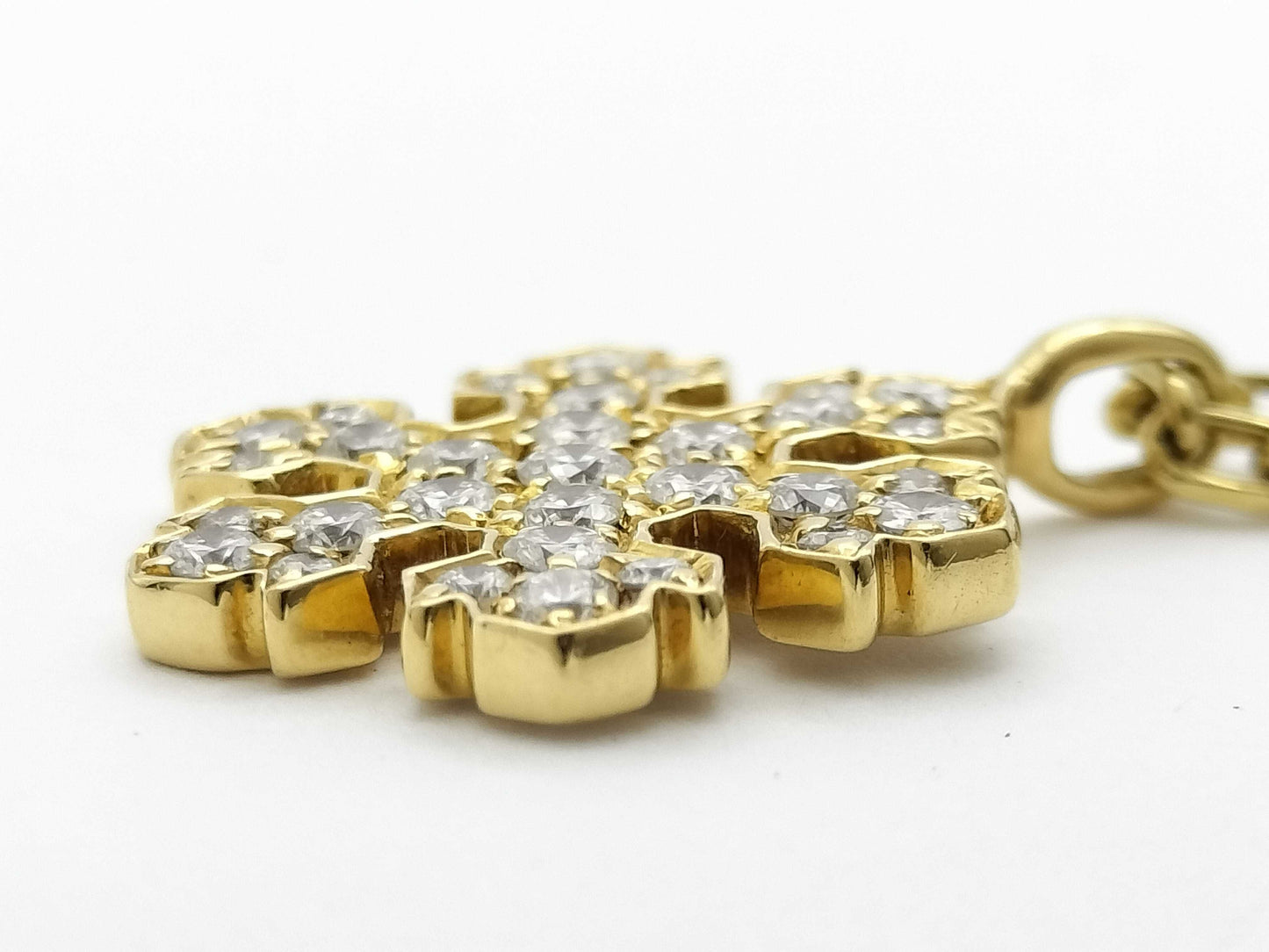 BVLGARI Snowflake Diamond Necklace in Yellow Gold 750, 7.7g