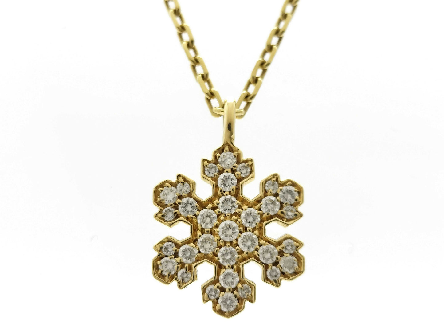 BVLGARI Snowflake Diamond Necklace in Yellow Gold 750, 7.7g