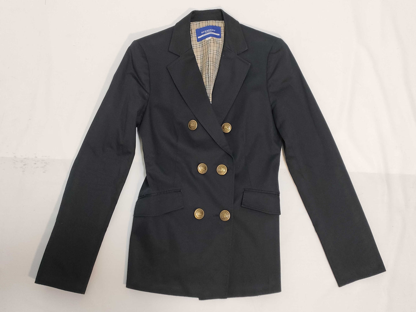 BURBERRY Blue Label Check Jacket, Size 38, Black
