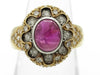 Pink Star Sapphire and Diamond Ring, 18K/PT900, 9.6g