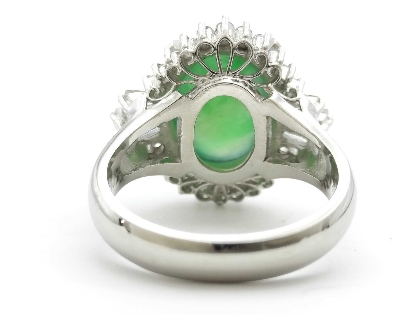 Jadeite 4.60ct D0.63ct PT900 10.2g Ring