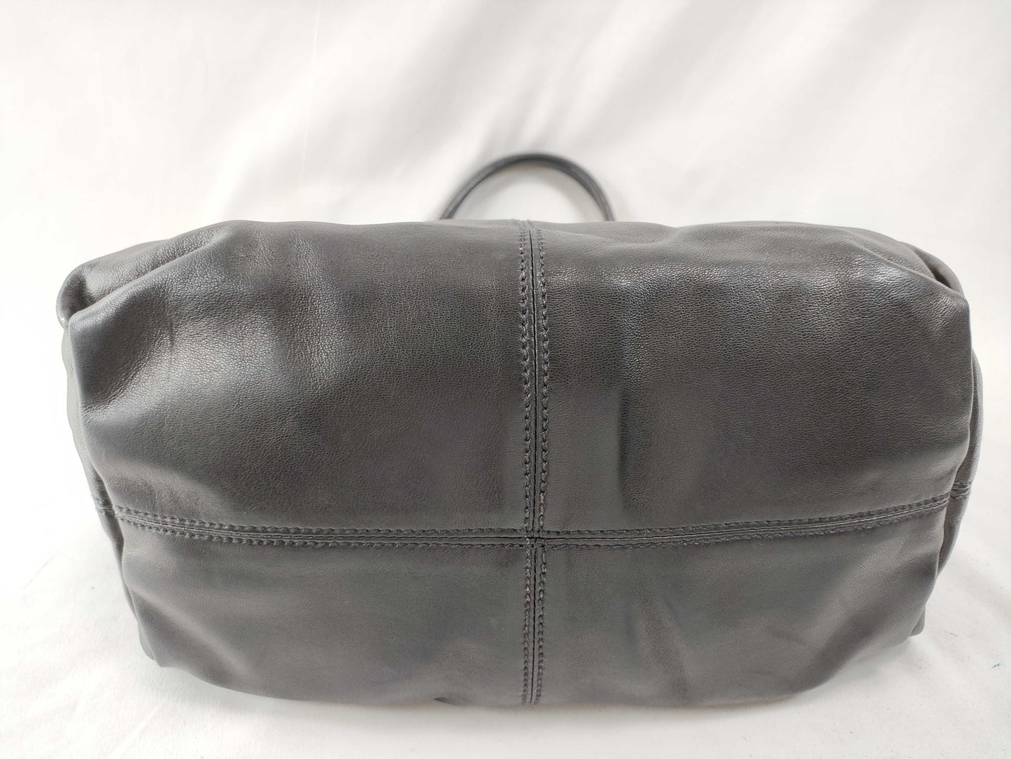 PRADA Prada Tote Bag Leather Triangle Plate Black Tote Bag