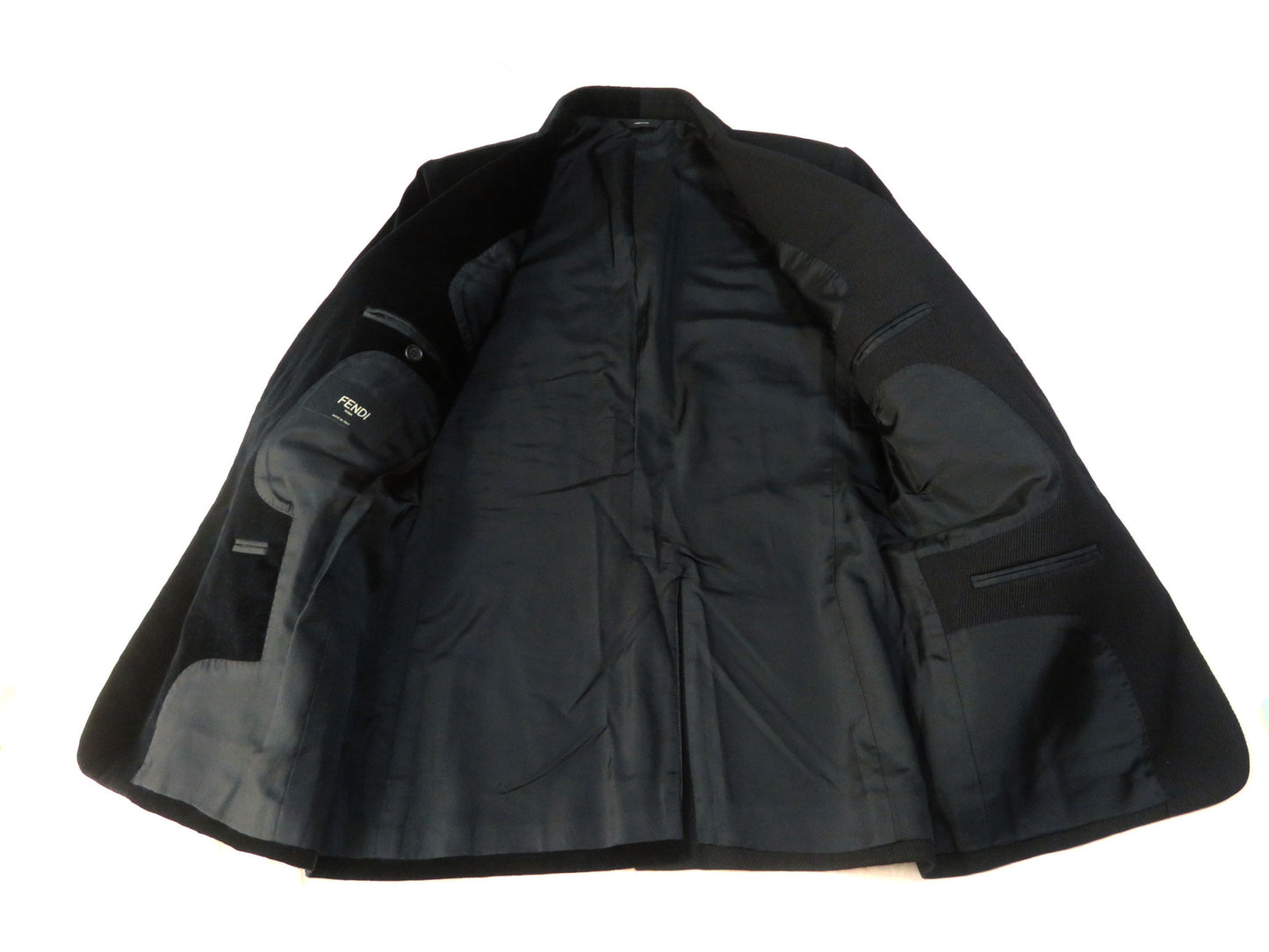 FENDI FENDI Two-tone design jacket with different materials and a blazer jacket