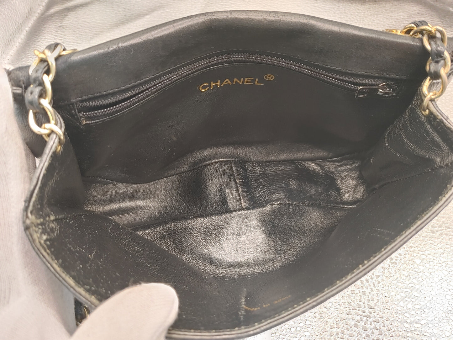 CHANEL Coco Mark Chain Shoulder Bag with Seal 0664398 Lambskin Black Shoulder Bag