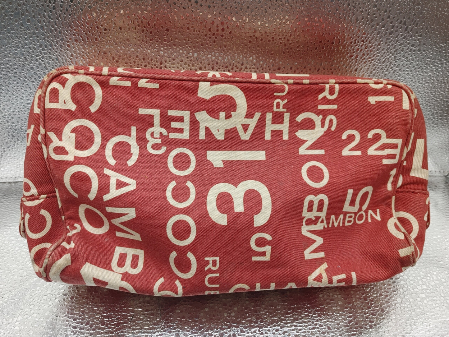 CHANEL Bi-Cea Line Cosmetic Pouch with Seal 7482161 Canvas Red Pouch
