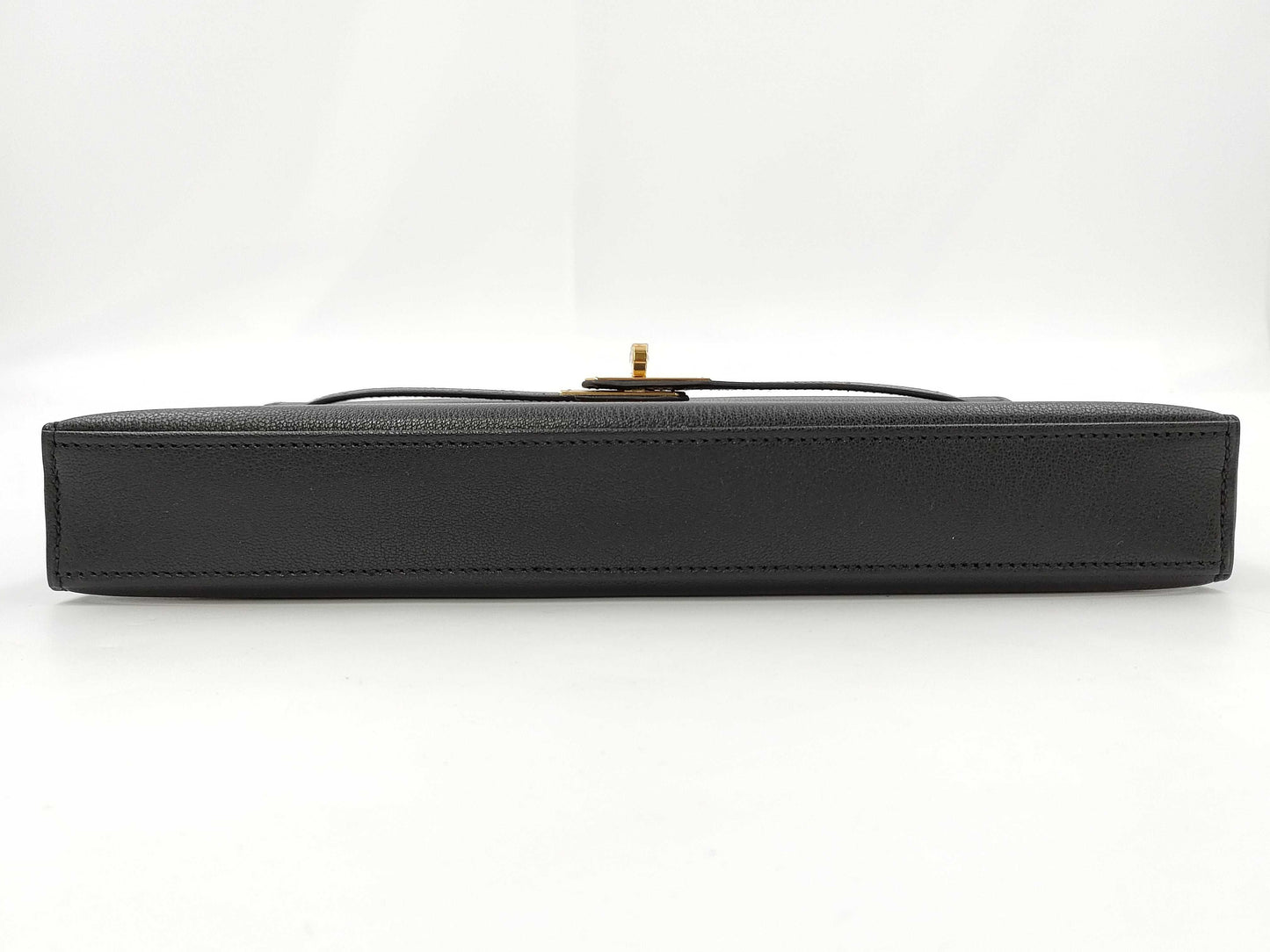 HERMES Kelly Elan Chevre Handbag with GD Hardware, Black