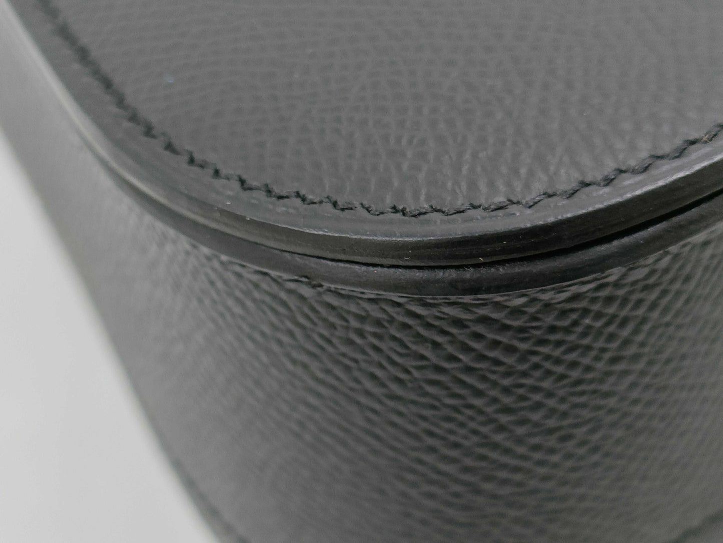 HERMES Della Cavalle Black Shoulder Bag with Stamped Z, Silver Hardware