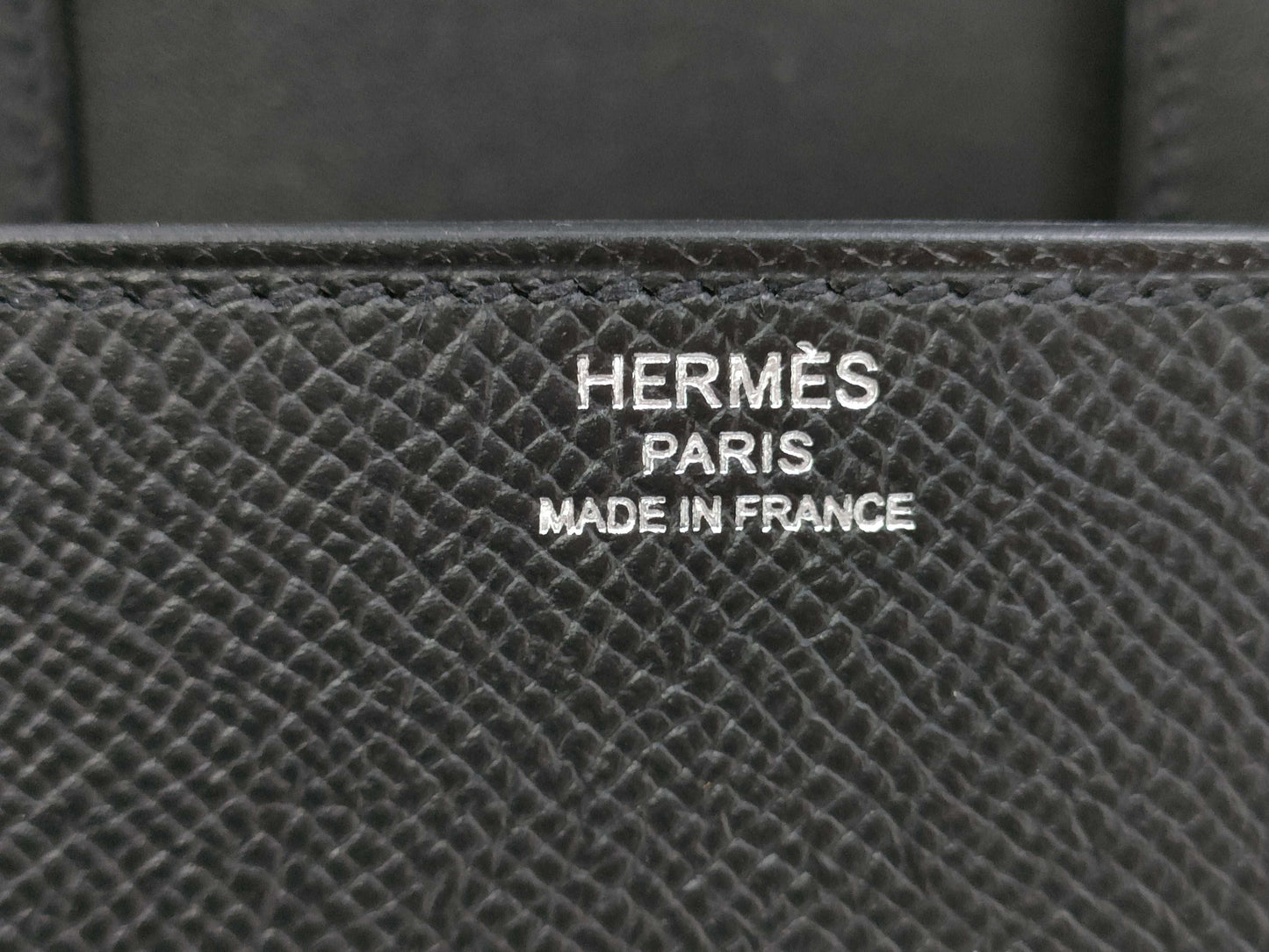 HERMES Della Cavalle Black Shoulder Bag with Stamped Z, Silver Hardware
