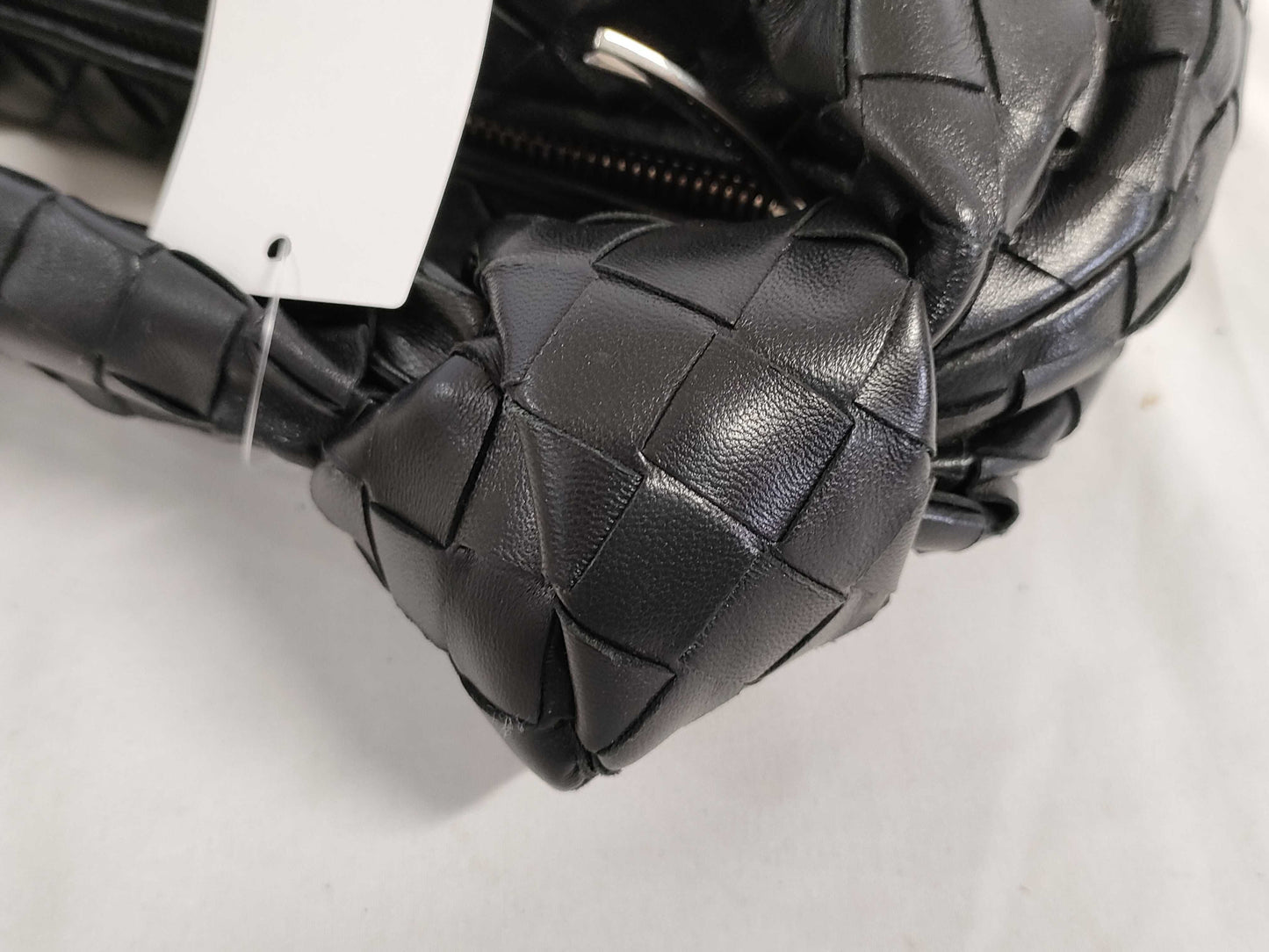 BOTTEGA VENETA Intrecciato Bottega Veneta JODIE Mini Handbag in Black with Silver Hardware