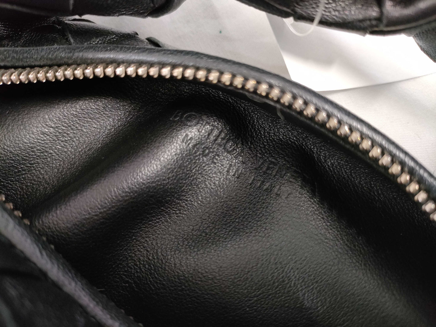 BOTTEGA VENETA Intrecciato Bottega Veneta JODIE Mini Handbag in Black with Silver Hardware