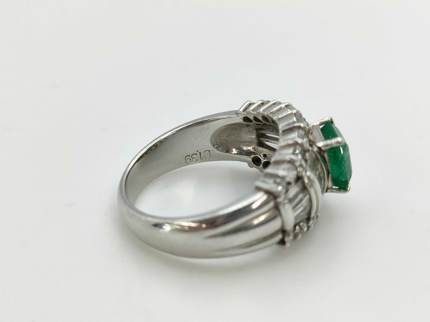E1.28ct D1.39ct Pt900 10.6g Ring