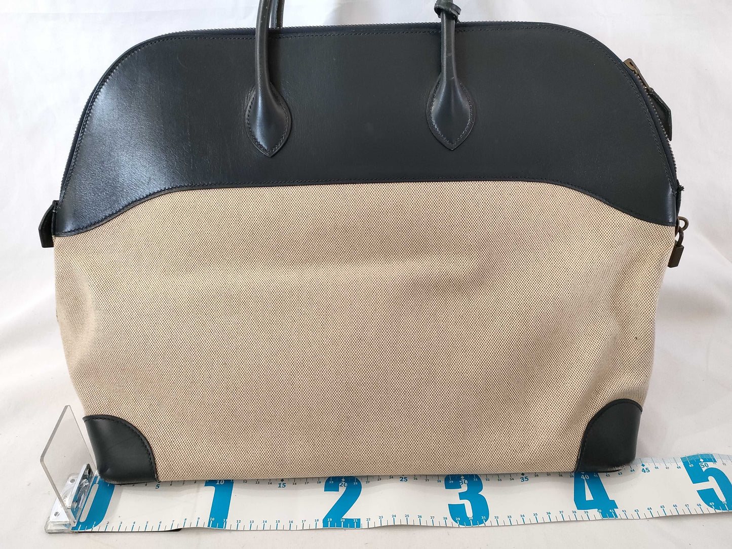 HERMES Bolide 45 handbag with L engraved gold hardware