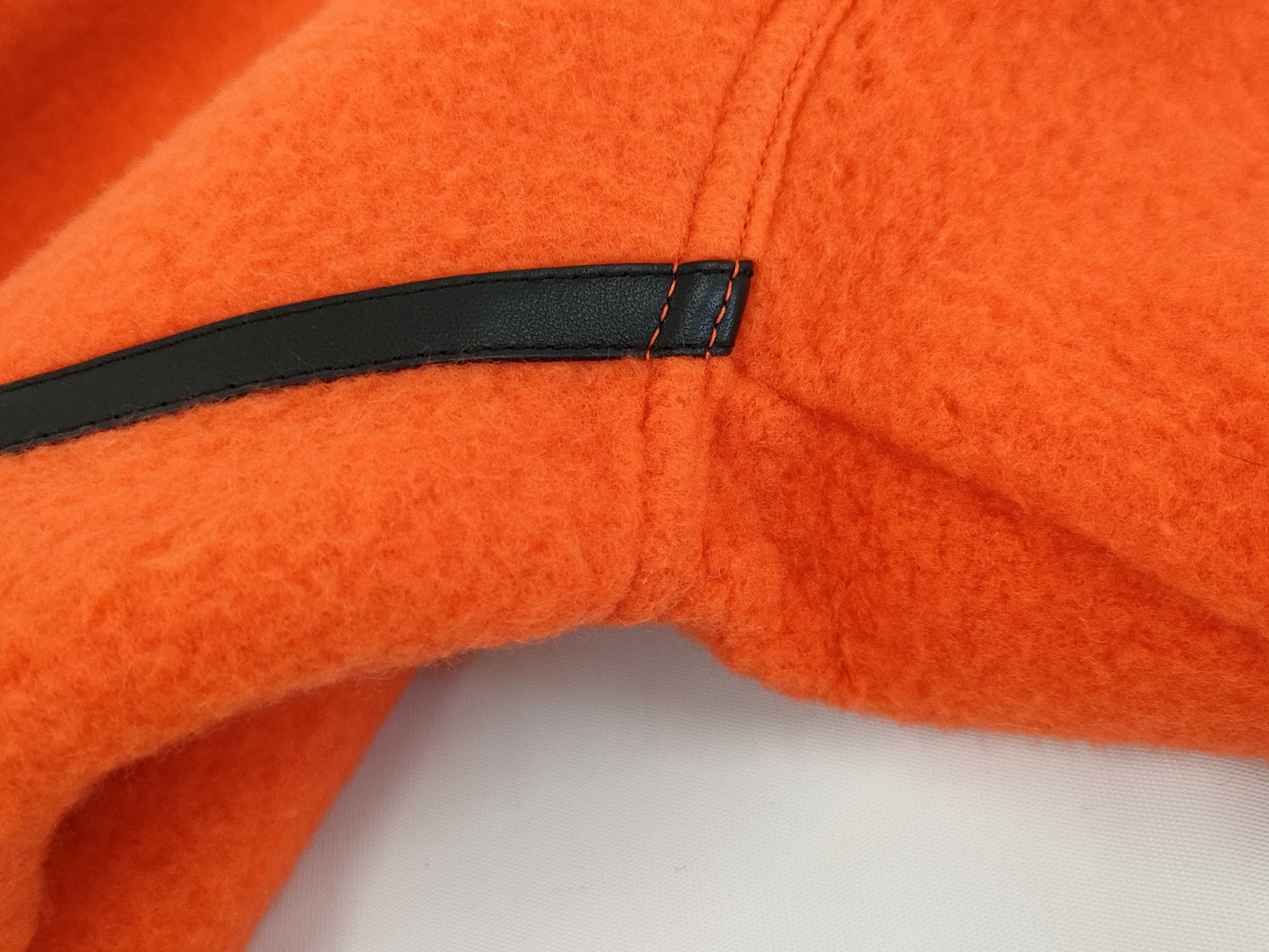 HERMES Trimmed Cashmere and Leather Sweatshirt, Orange, Size M, Tops