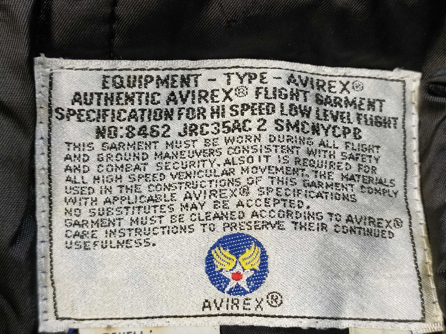 AVIREX Leather Flight Jacket with Genuine Leather Liner