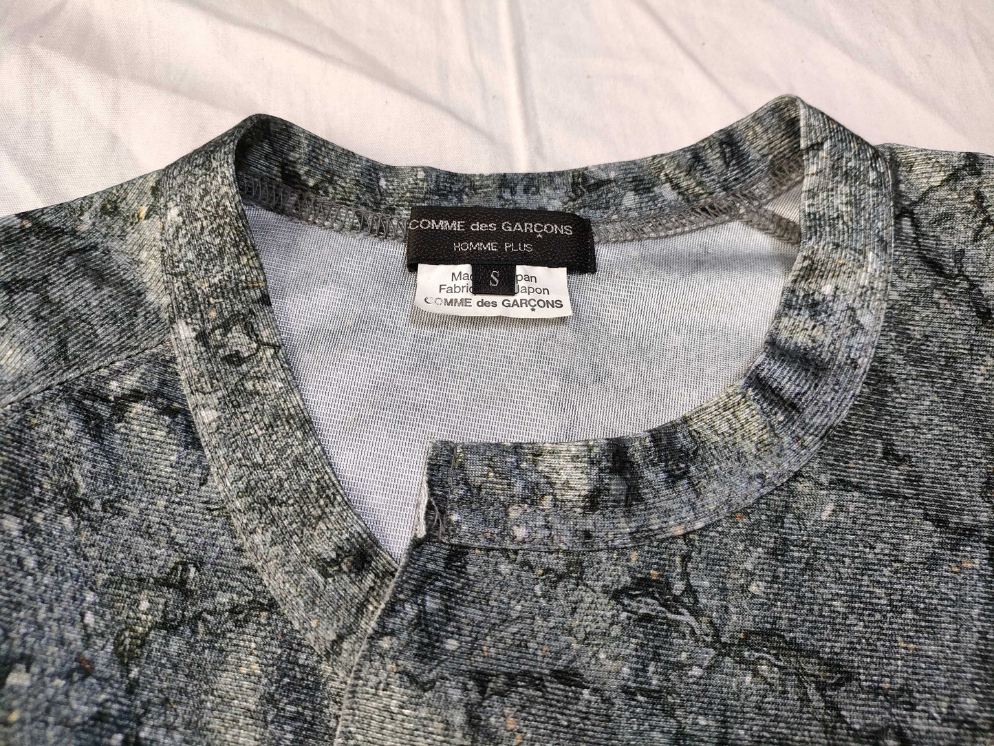 COMME des GARCONS COMME des GARCONS Long Cut and Sewn Top with Boa Fur Trim AD2018 Tops