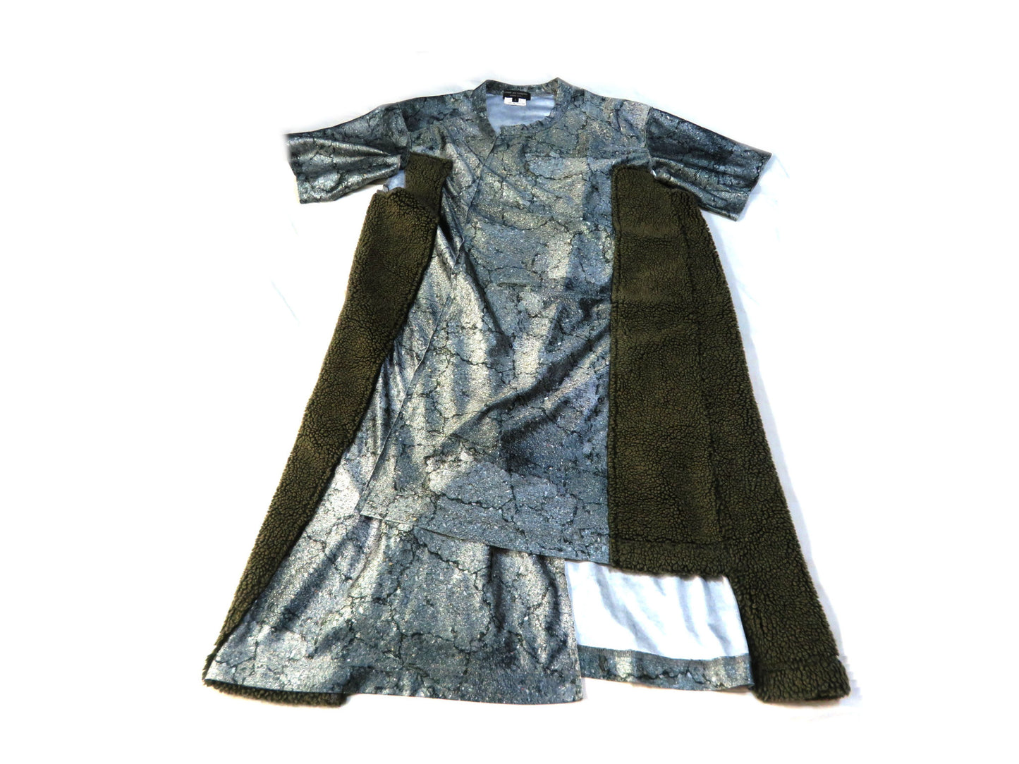 COMME des GARCONS COMME des GARCONS Long Cut and Sewn Top with Boa Fur Trim AD2018 Tops