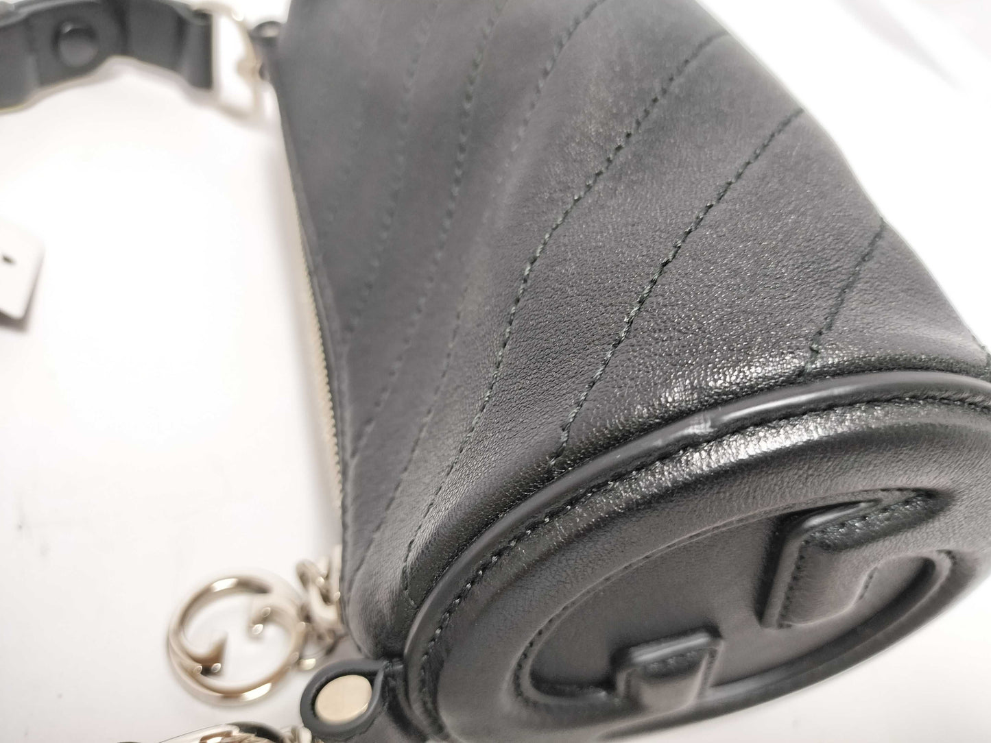 Unused GUCCI Blondie 760170 GG Charm Hand Leather Black Shoulder Bag