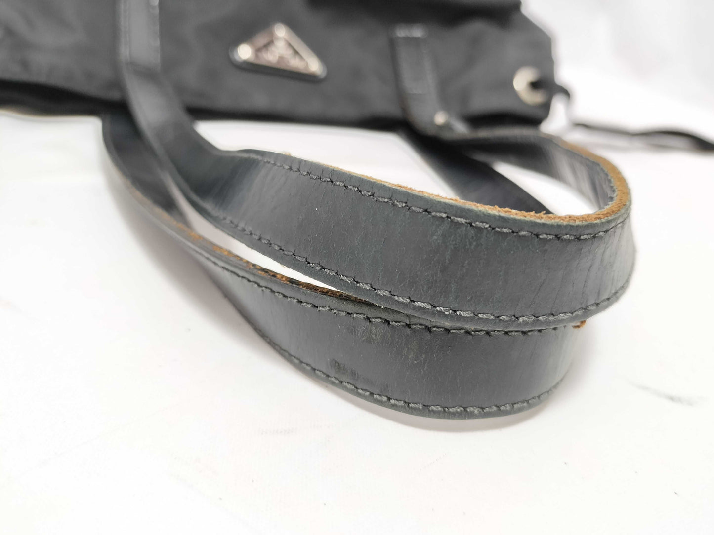 PRADA Nylon Pocket Bag BR3257 Triangle Logo Black Tote Bag