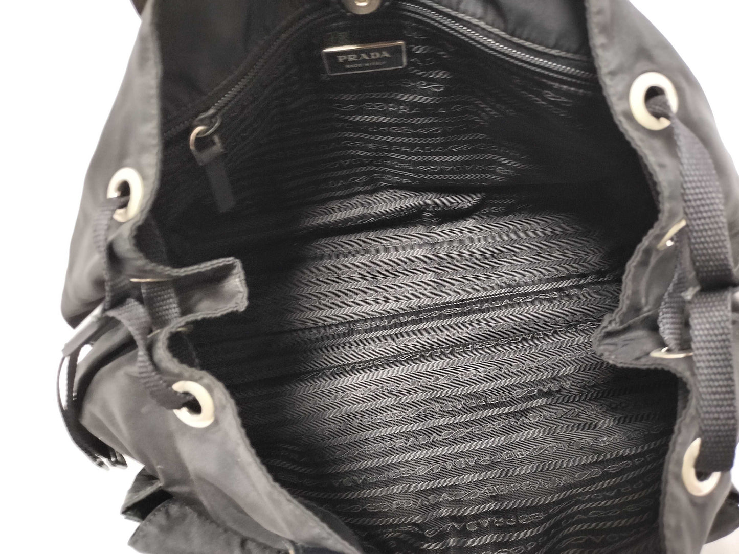 PRADA Nylon Pocket Bag BR3257 Triangle Logo Black Tote Bag