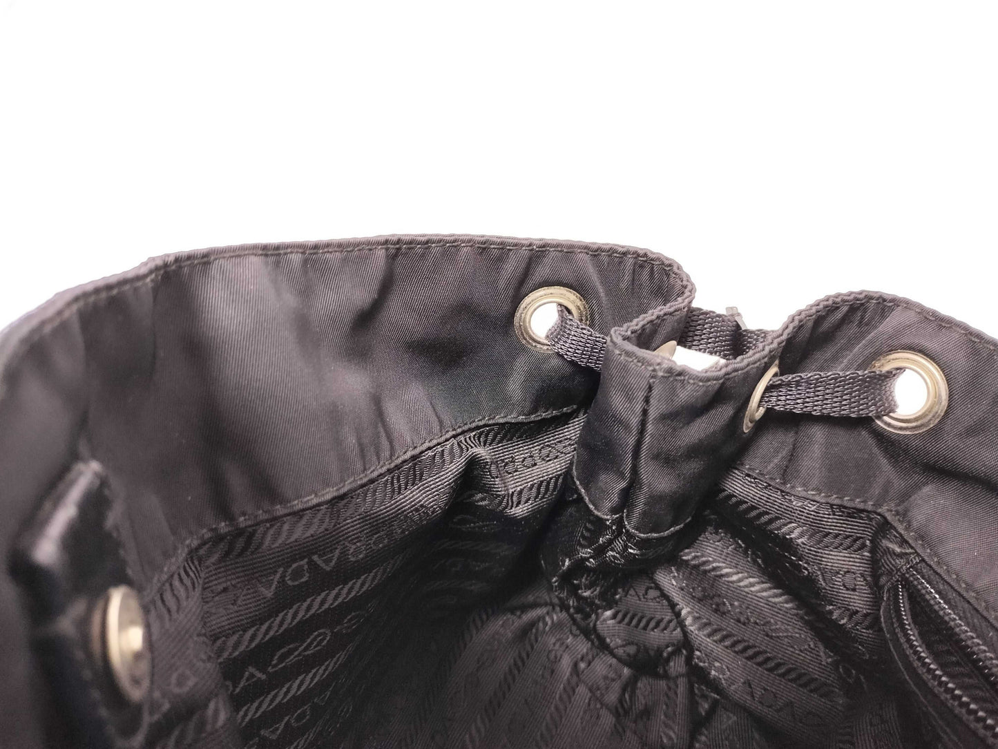 PRADA Nylon Pocket Bag BR3257 Triangle Logo Black Tote Bag
