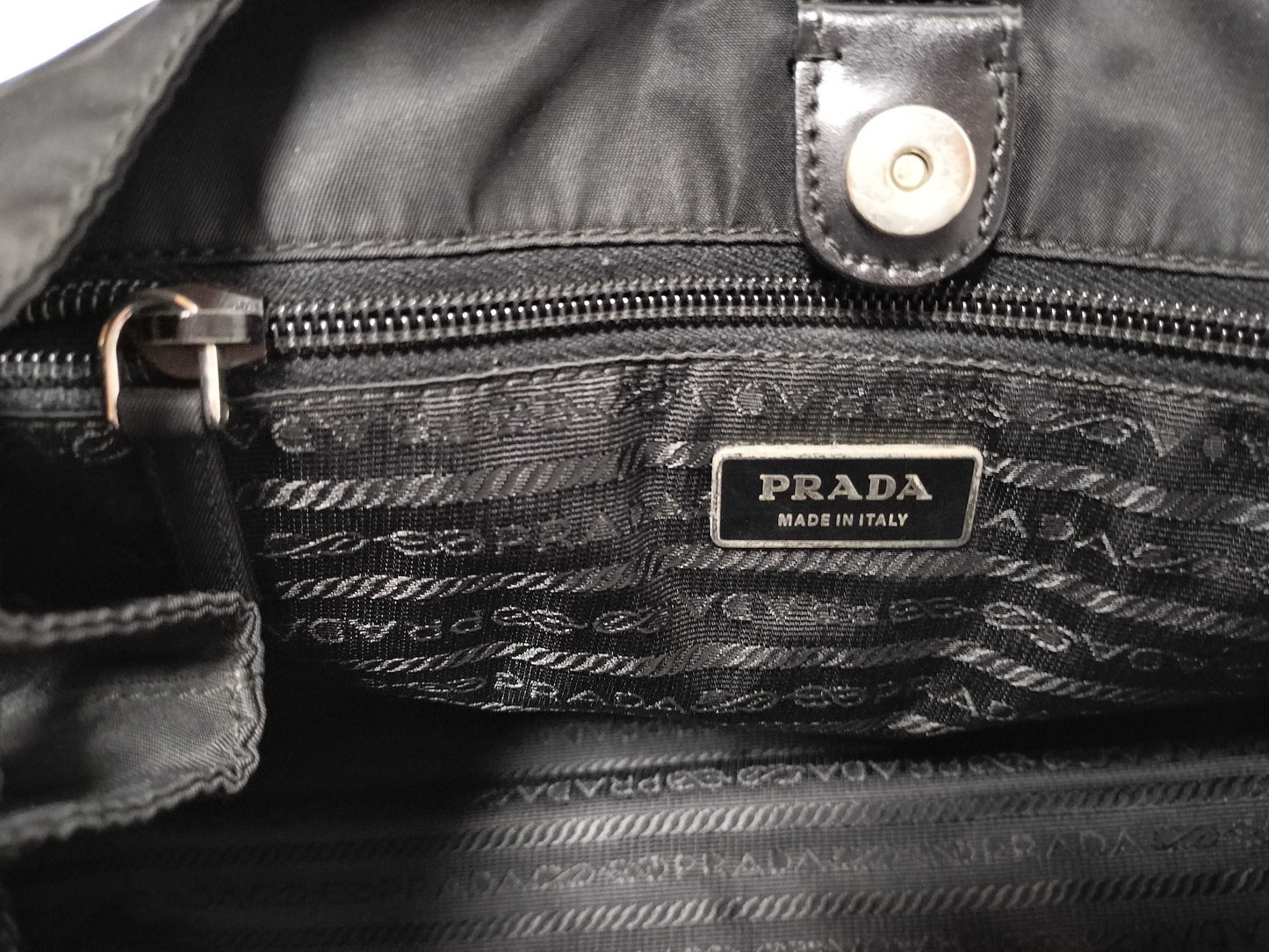 PRADA Nylon Pocket Bag BR3257 Triangle Logo Black Tote Bag