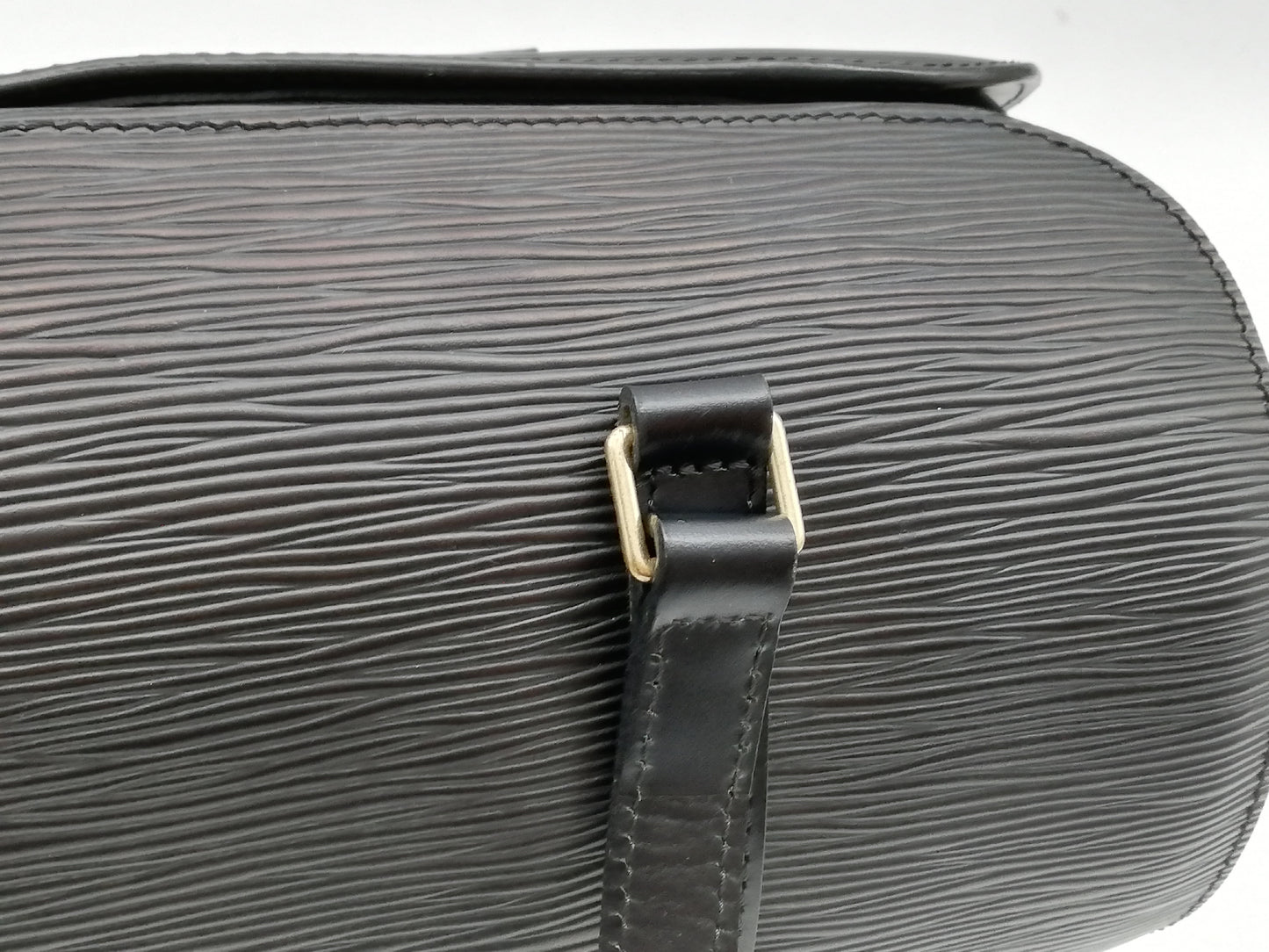 LOUIS VUITTON Epi Soufflot M52222 Noir Handbag with Pouch