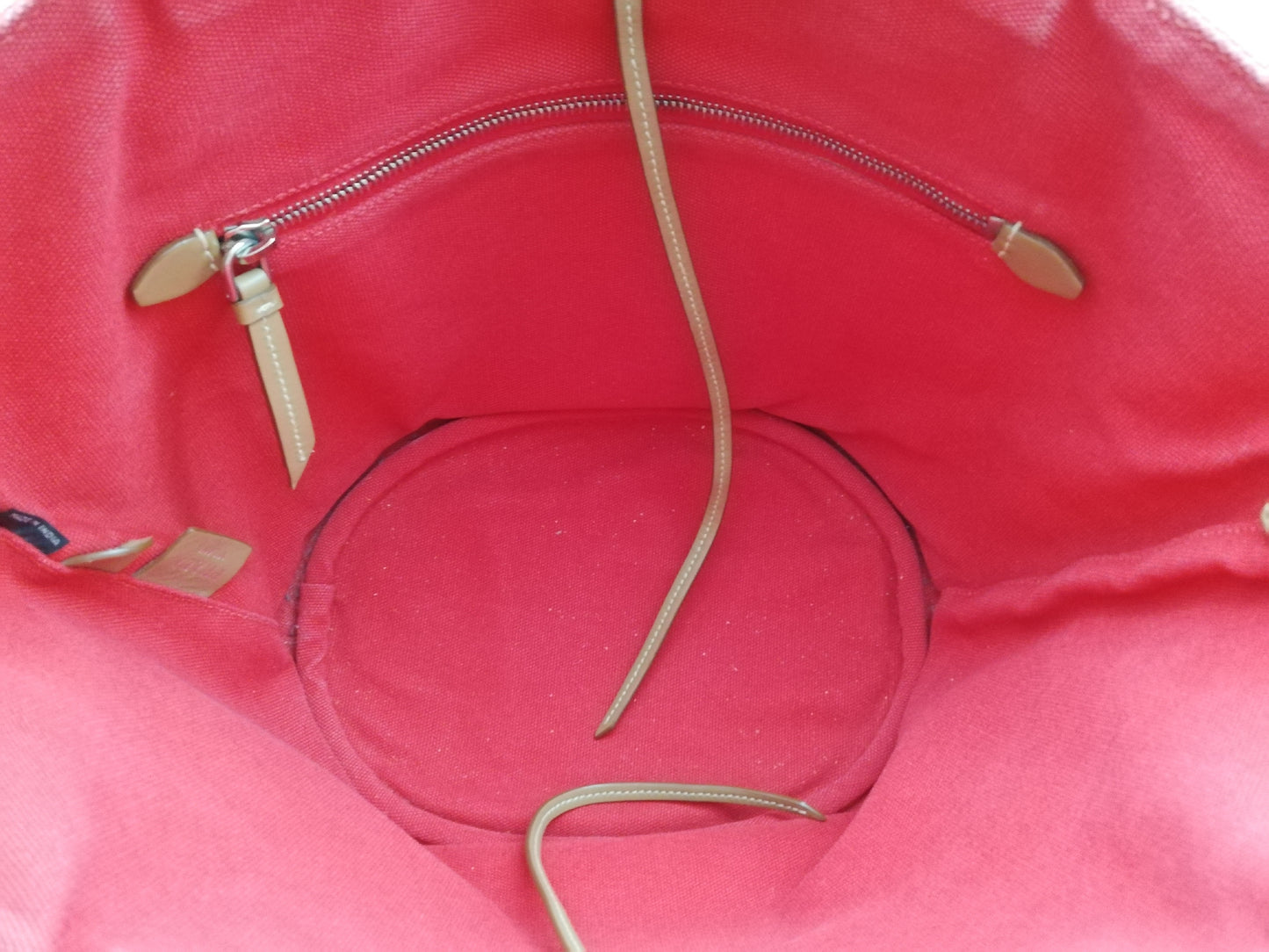 PRADA Canapa Red Shoulder Strap Tote Bag
