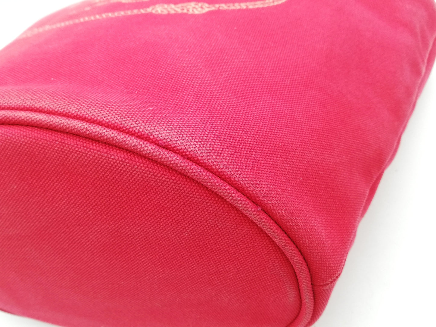 PRADA Canapa Red Shoulder Strap Tote Bag