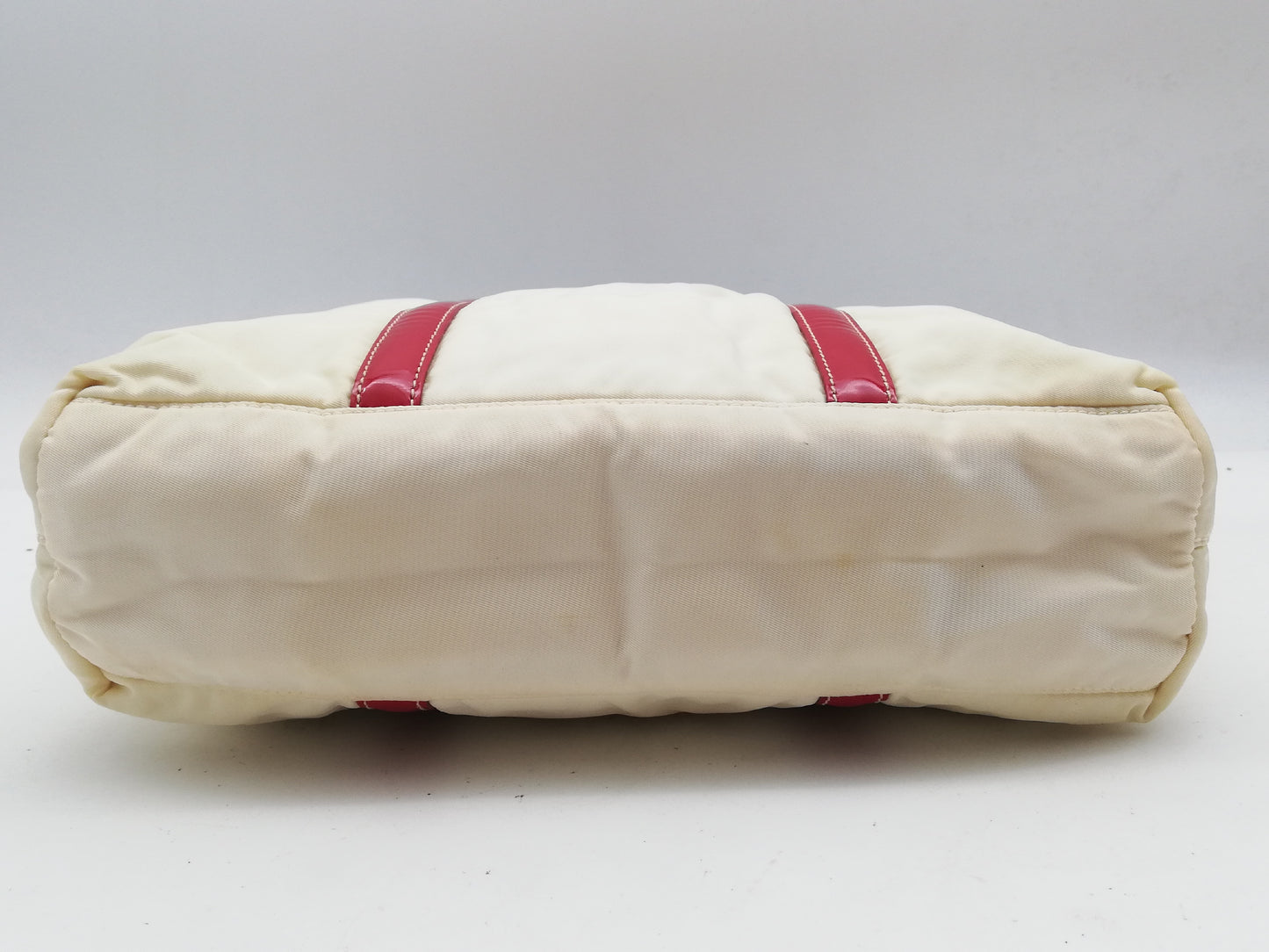 PRADA Tessuto Ivory Red Shoulder Bag