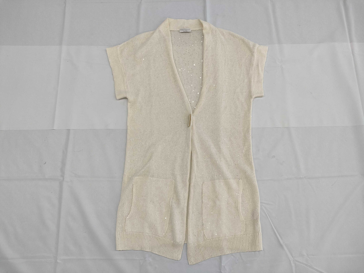Brunello Cucinelli Long Sequin Cardigan, Size S