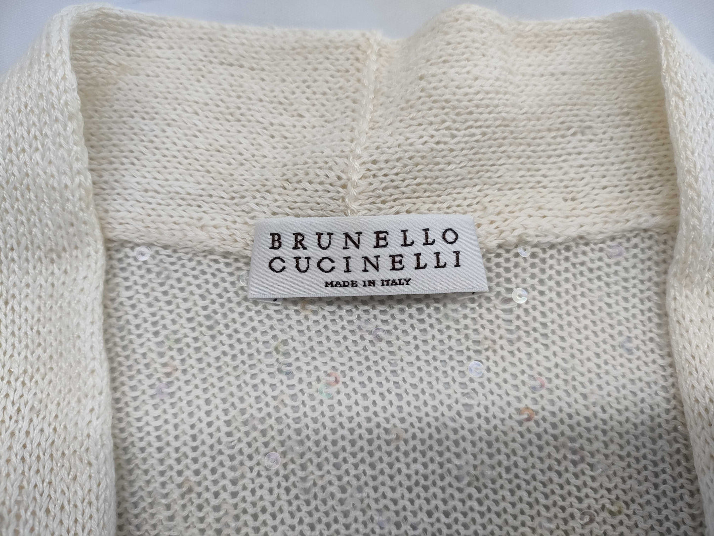 Brunello Cucinelli Long Sequin Cardigan, Size S