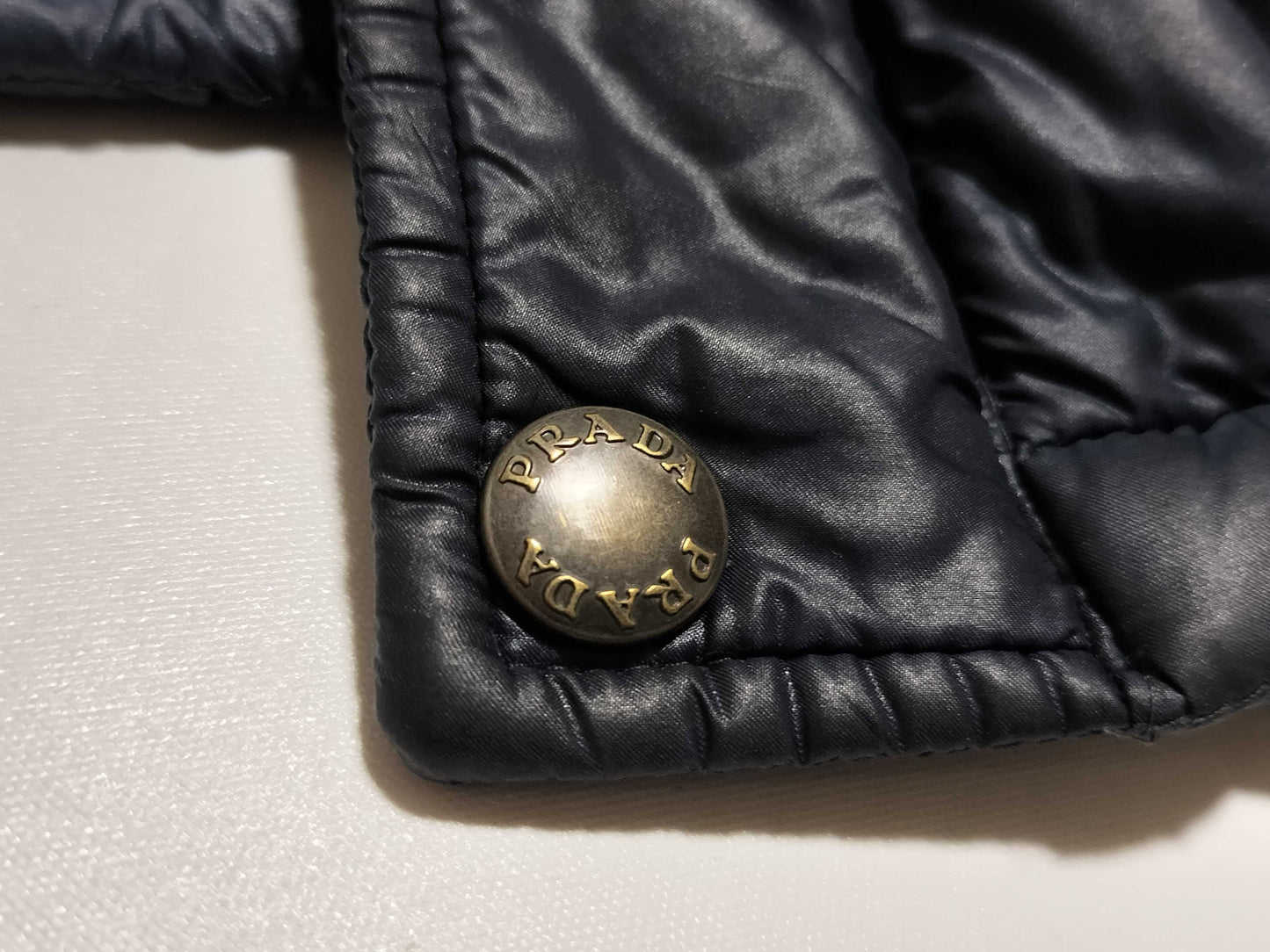 PRADA Prada Down Vest with Triangle Logo Plate, Size 48