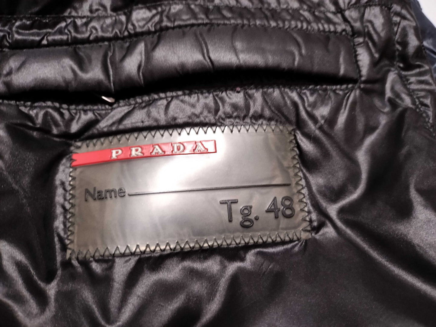 PRADA Prada Down Vest with Triangle Logo Plate, Size 48