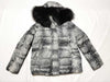 PRADA Prada Down Jacket with Triangle Logo Plate and Fur, Size 40