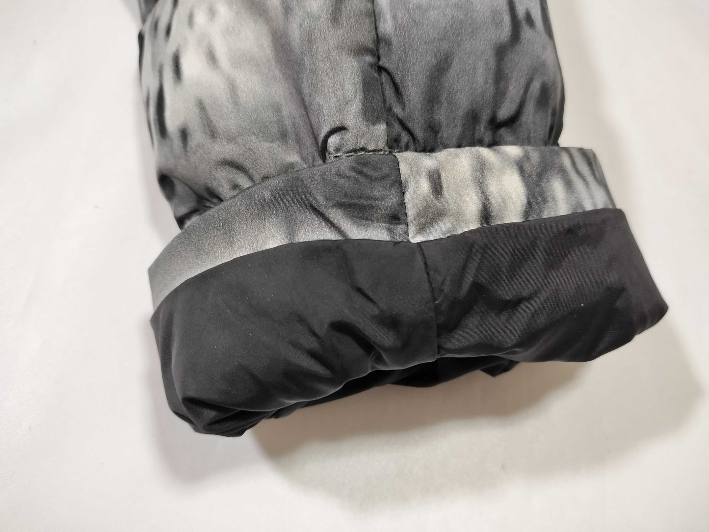 PRADA Prada Down Jacket with Triangle Logo Plate and Fur, Size 40