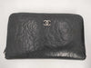 CHANEL Camellia Long Wallet Organizer Black Wallet