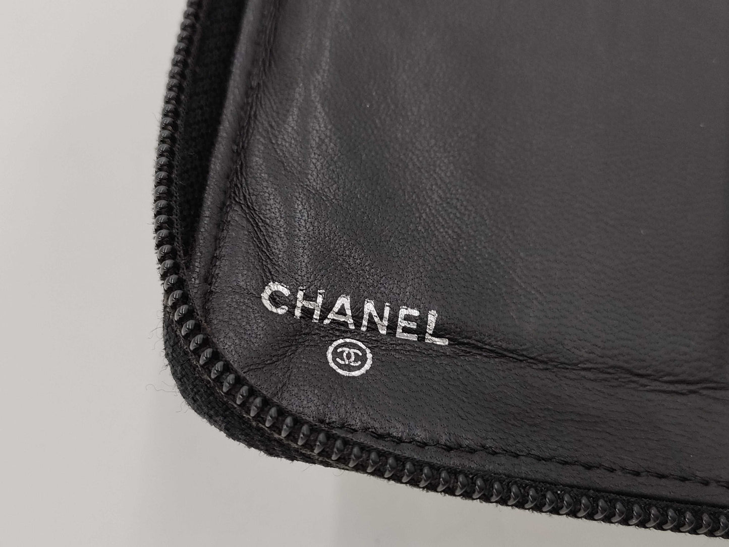 CHANEL Camellia Long Wallet Organizer Black Wallet