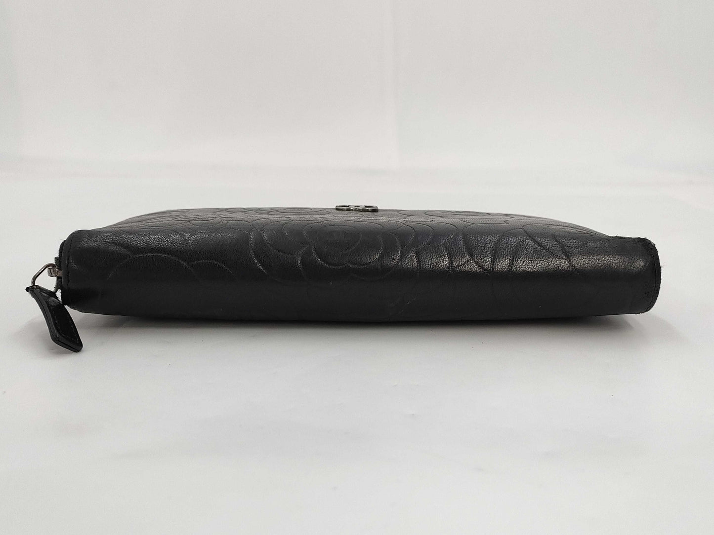 CHANEL Camellia Long Wallet Organizer Black Wallet
